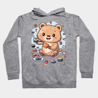 Cute Quokka eating sushi roll Hoodie